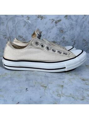 Converse All Star Chuck Taylor Slip On Womens Size 7 Shoes Ivory Low Top Sneaker